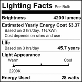 Satco 28w LED HID Replacement ED28 2200K EX39l Base 120-277v Clear Finish Bulb_5