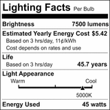 Satco 45w LED HID Replacement ED37 5000K EX39l Base 120-277v White Finish Bulb_6
