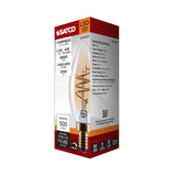 Satco 5.5w C11 LED 2000K CCT Candelabra Base Clear Glass 120v Bulb - BulbAmerica