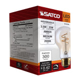 Satco 3.5w A19 LED 2000K CCT Selectable E26 Base Clear Glass 120v Bulb - BulbAmerica