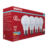 4Pk - Satco 5w LED A19 4000K CCT Selectable E26 Base 120v Bulb_1