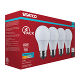 4Pk - Satco 5w LED A19 5000K CCT Selectable E26 Base 120v Bulb_1