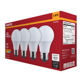 4Pk - Satco 8.5w LED A19 2700K CCT Selectable E26 Base 120v Bulb - BulbAmerica