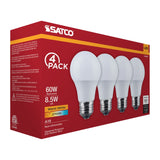 4Pk - Satco 8.5w LED A19 2700K CCT Selectable E26 Base 120v Bulb_1