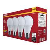 4Pk - Satco 12w LED A19 3000K CCT Selectable E26 Base 120v Bulb - BulbAmerica