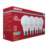 4Pk - Satco 12w LED A19 4000K CCT Selectable E26 Base 120v Bulb_1