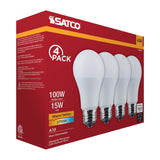 4Pk - Satco 15w LED A19 2700K CCT Selectable E26 Base 120v Bulb_1