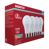 4Pk - Satco 15w LED A19 4000K CCT Selectable E26 Base 120v Bulb_1