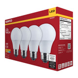 4Pk - Satco 6.5w LED A19 3000K CCT Selectable E26 Base 120v Bulb - BulbAmerica