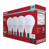 4Pk - Satco 6.5w LED A19 4000K CCT Selectable E26 Base 120v Bulb - BulbAmerica
