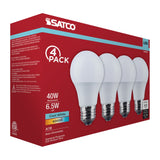 4Pk - Satco 6.5w LED A19 4000K CCT Selectable E26 Base 120v Bulb_1