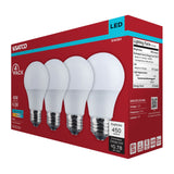 4Pk - Satco 6.5w LED A19 5000K CCT Selectable E26 Base 120v Bulb - BulbAmerica