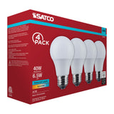4Pk - Satco 6.5w LED A19 5000K CCT Selectable E26 Base 120v Bulb_1