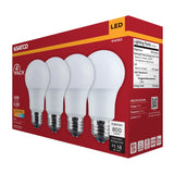 4Pk - Satco 9.8w LED A19 2700K CCT Selectable E26 Base 120v Bulb - BulbAmerica