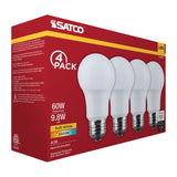 4Pk - Satco 9.8w LED A19 3000K CCT Selectable E26 Base 120v Bulb_1