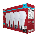 4Pk - Satco 9.8w LED A19 5000K CCT Selectable E26 Base 120v Bulb - BulbAmerica