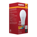 Satco 13.5w LED A19 2700K CCT Selectable E26 Base 120v Bulb_1