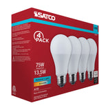 4Pk - Satco 13.5w LED A19 5000K CCT Selectable E26 Base 120v Bulb_1