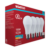 4Pk - Satco 16.5w LED A19 5000K CCT Selectable E26 Base 120v Bulb_1
