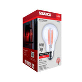 Satco 8w LED A19 Straight Filament Red Light Glass 120v Bulb - BulbAmerica