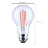 Satco 8w LED A19 Straight Filament Red Light Glass 120v Bulb_2