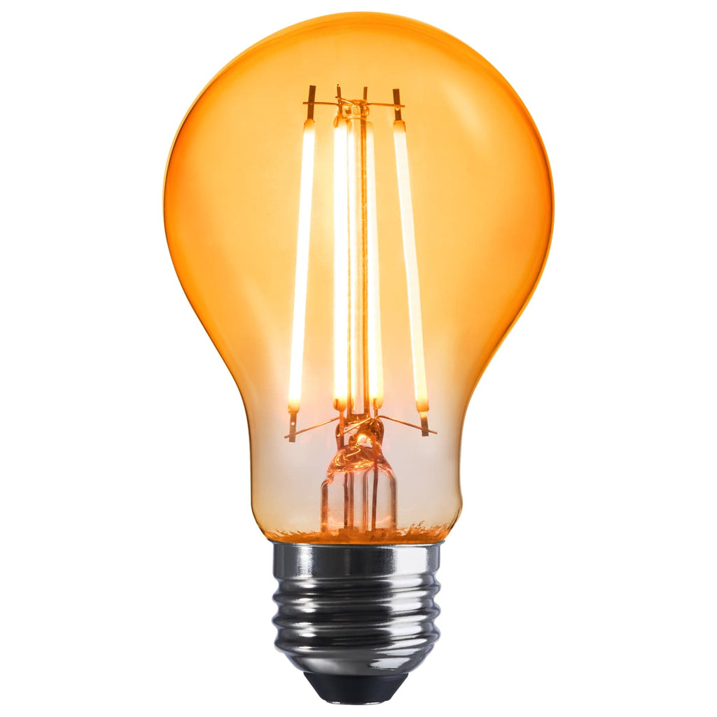 Satco 8w LED A19 Straight Filament Orange Light Glass 120v Bulb