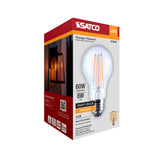 Satco 8w LED A19 Straight Filament Orange Light Glass 120v Bulb - BulbAmerica