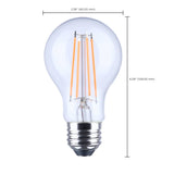 Satco 8w LED A19 Straight Filament Orange Light Glass 120v Bulb_2