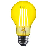 Satco 8w LED A19 Straight Filament Yellow Light Glass 120v Bulb
