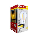 Satco 8w LED A19 Straight Filament Yellow Light Glass 120v Bulb - BulbAmerica