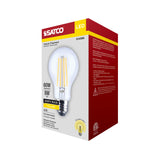 Satco 8w LED A19 Straight Filament Yellow Light Glass 120v Bulb_1