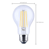 Satco 8w LED A19 Straight Filament Yellow Light Glass 120v Bulb_2