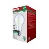Satco 8w LED A19 Straight Filament Green Light Glass 120v Bulb_1