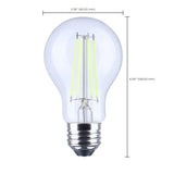 Satco 8w LED A19 Straight Filament Green Light Glass 120v Bulb_2