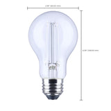 Satco 8w LED A19 Straight Filament Blue Light Glass 120v Bulb_2