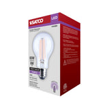 Satco 8w LED A19 Straight Filament Purple Light Glass 120v Bulb_1