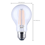 Satco 8w LED A19 Straight Filament Purple Light Glass 120v Bulb_2