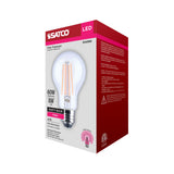 Satco 8w LED A19 Straight Filament Pink Light Glass 120v Bulb_1