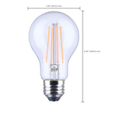 Satco 8w LED A19 Straight Filament Pink Light Glass 120v Bulb_2