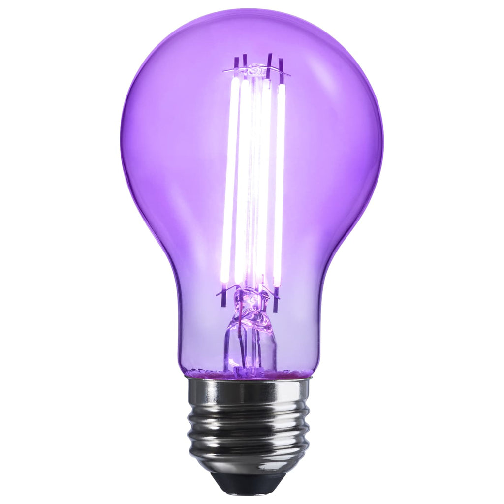 Satco 6w LED A19 Straight Filament Black Light Glass 120v Bulb