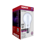 Satco 6w LED A19 Straight Filament Black Light Glass 120v Bulb - BulbAmerica