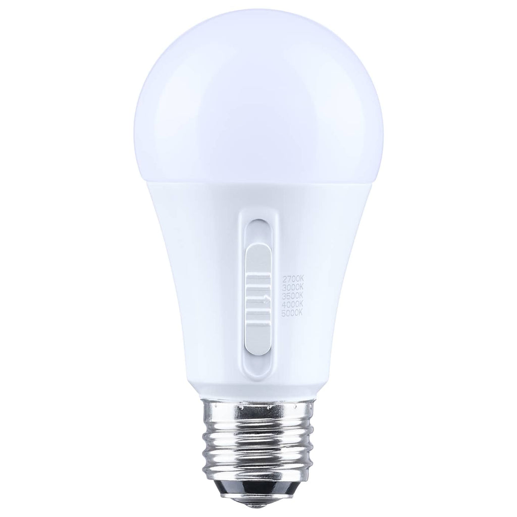 Satco LED A19 Three-Way Lamp CCT Selectable 180 Beam Angle E26 Base 120v Bulb