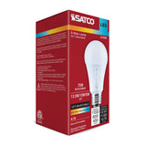 Satco LED A19 Three-Way Lamp CCT Selectable 180 Beam Angle E26 Base 120v Bulb - BulbAmerica