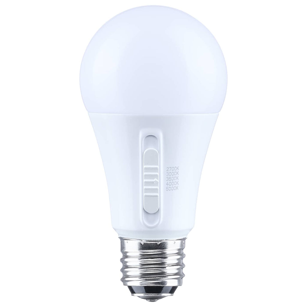 Satco LED A19 Three-Way Lamp CCT Selectable 230 Beam Angle E26 Base 120v Bulb