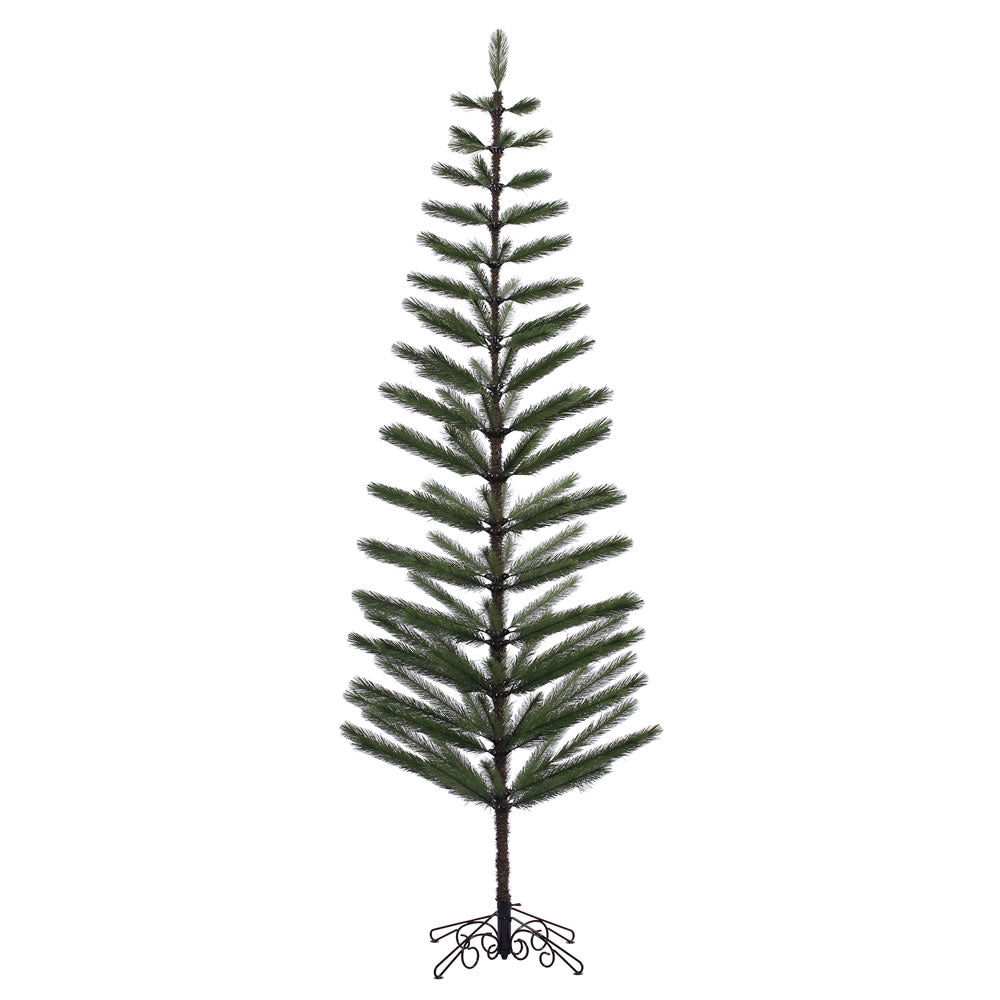 9Ft. Green Feather Display Tree 130 PVC Tips Black Metal Scroll Stand  Branches