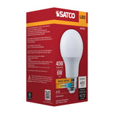 Satco 6w A19 LED 2700K CCT 80 CRI Medium Base Plastic, 120v Bulb_1