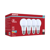 4Pk - Satco 9.5w A19 LED 4000K CCT 80 CRI Medium Base 120v Bulb - BulbAmerica