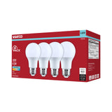 4Pk - Satco 9.5w A19 LED 4000K CCT 80 CRI Medium Base 120v Bulb_1