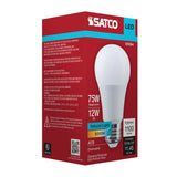 Satco 12w A19 LED 5000K CCT 80 CRI Medium Base 120v Bulb_1