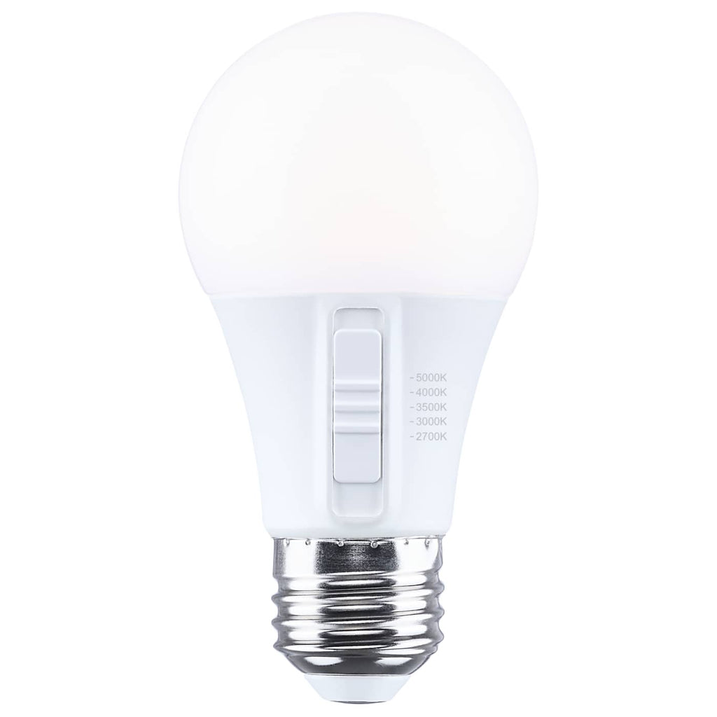 Satco 5.8w A19 LED 27K/30K/35K/40K/50K CCT Medium Base 120v Bulb